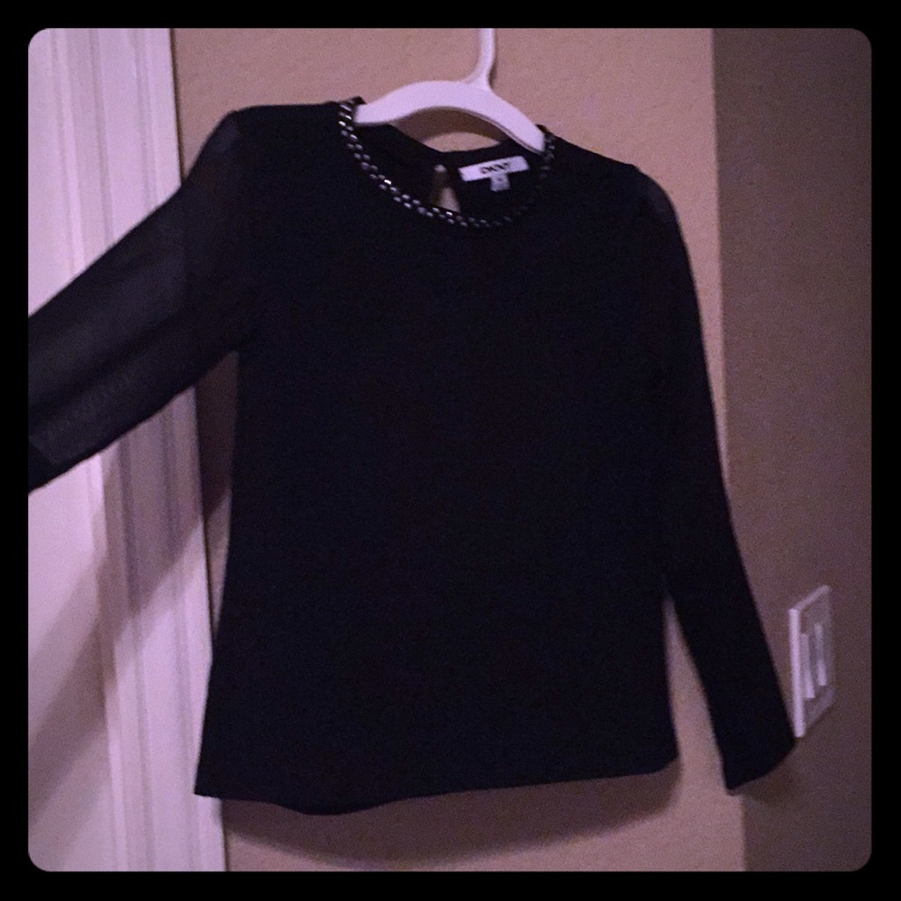 Black long sleeve shirt.